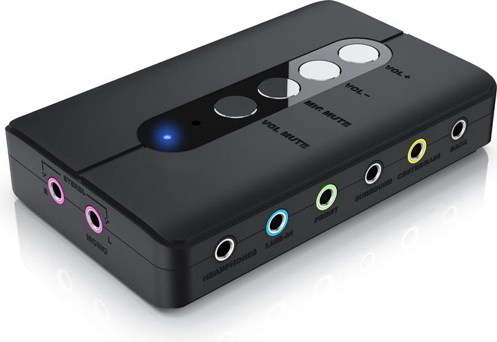 CSL Carte son externe USB, son surround 7.1, adaptateur audio stéréo, pour PC - Win 10, 11 (USB)
