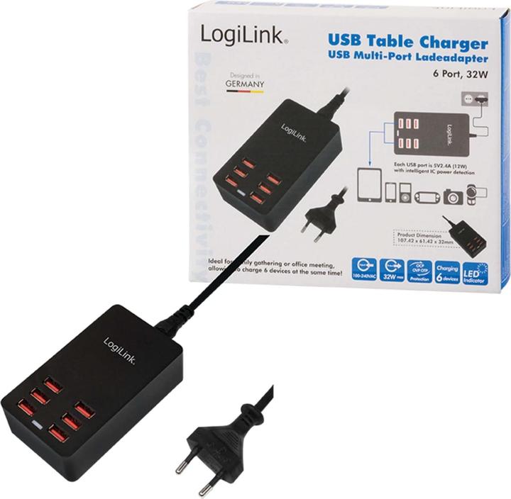 Actual product image LogiLink Table charging adapter PA0139 (32 W)