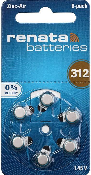 Renata Hörgeräte-Batterien ZA312.DP6 0%HG (6 Stk., A312, 165 mAh)