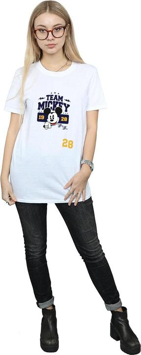Actual product image Disney Womens/Ladies Mickey Mouse Team Mickey Cotton Boyfriend T-Shirt (S)