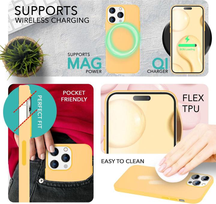 Actual product image Nalia Liquid silicone case with MagSafe function & 2x display protection glass (Apple iPhone 14 Pro Max)