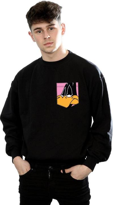 Immagine prodotto Looney Tunes Daffy Duck Face Faux Pocket Felpa Uomo (XL)