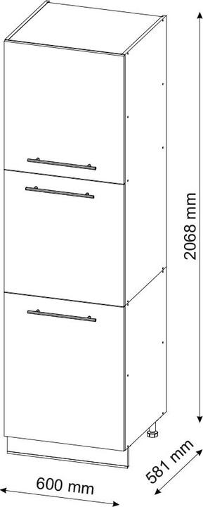 Produktbild Vicco Herdumbauschrank Fame-Line (60 x 58 x 206 cm)