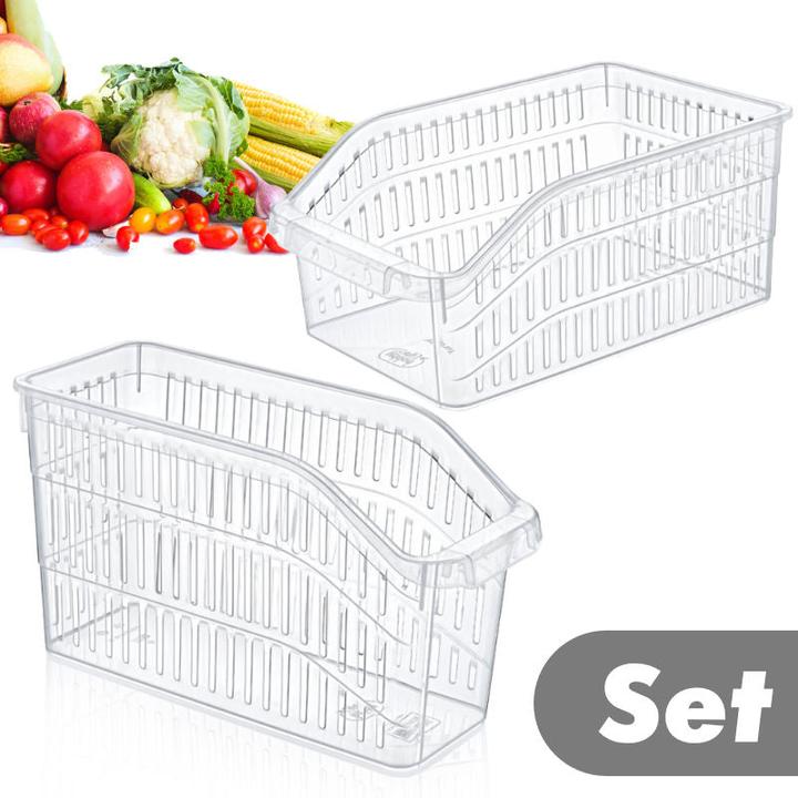Actual product image Hermex Fridge Box Set Fridge Organiser Set Storage Box Set (20 x 30 x 13 cm)
