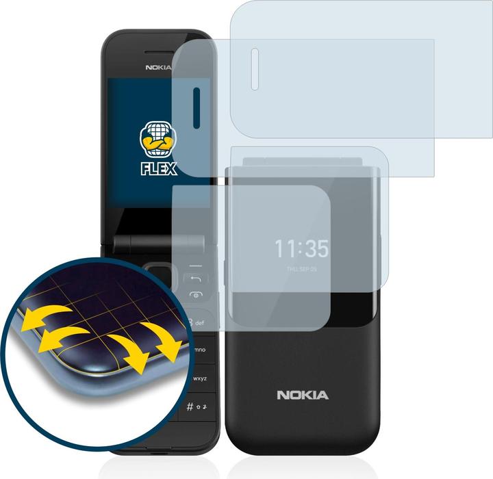 Produktbild BROTECT Full-Cover Displayschutz (2 Stück, Nokia 2720 Flip)