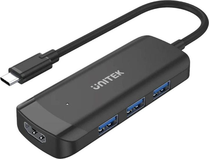Produktbild Unitek H1110B aktiver Hub USB-C 3 X USB-A 3.1 HDMI 4K30HZ (USB-C, 4 Ports)