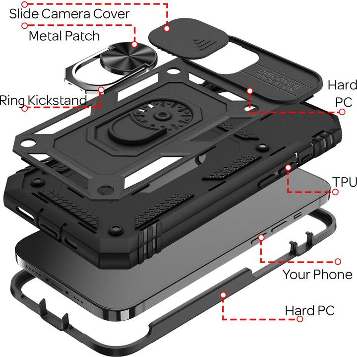 Actual product image Nalia Shockproof military style ring cover (Apple iPhone 13 mini)