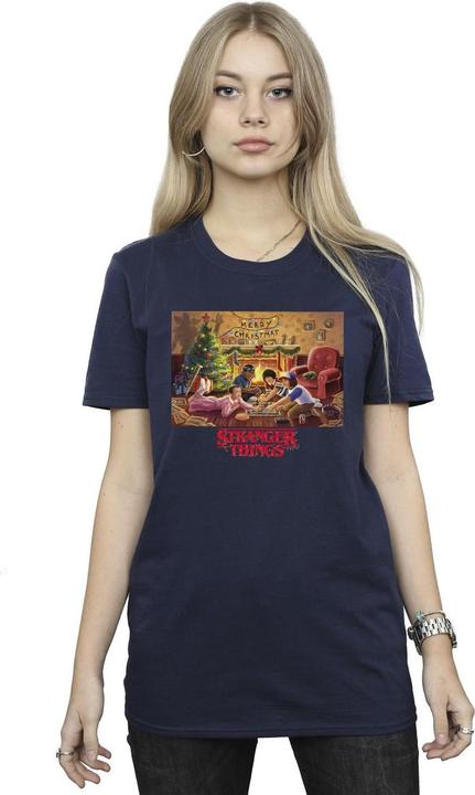 Immagine prodotto Netflix Stranger Things Christmas Gathering Maglietta Ampia Donna (XL)