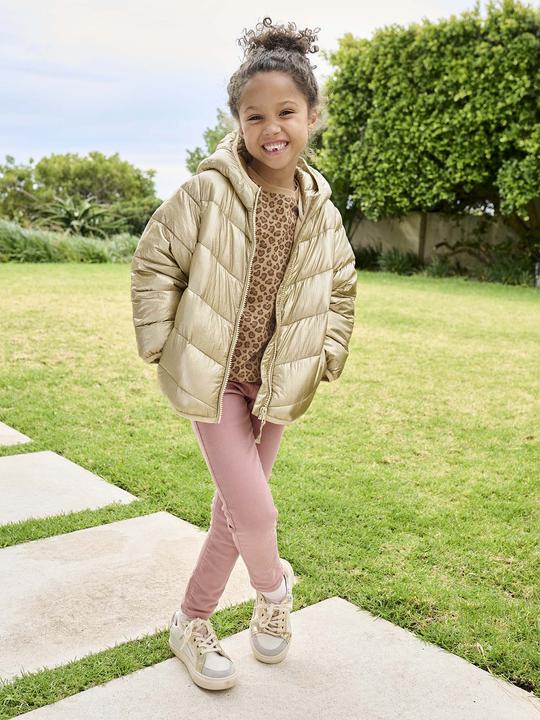 Produktbild Vertbaudet Glänzende Mädchen Light-Steppjacke mit Kapuze, Recycling-Polyester (122)