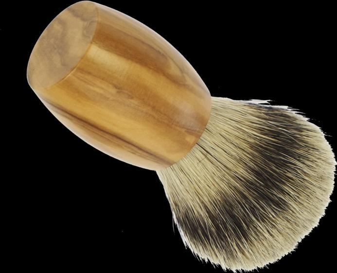 Actual product image Shaving brush, olive wood, pure badger, silver tip, Ø 21.5 mm (Shaving brush)