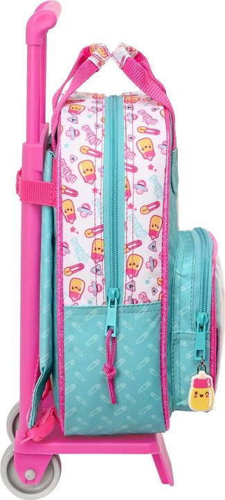 Produktbild The Bellies Schulrucksack mit Rädern 20 x 28 x 8 cm Lila türkis Weiss
