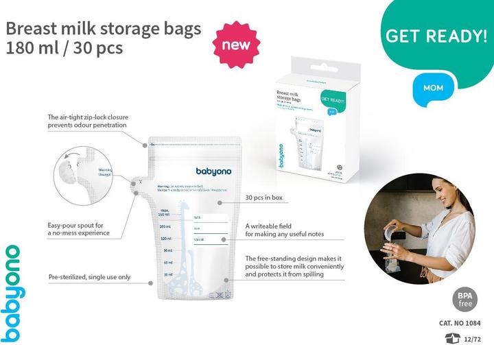 Actual product image Babyono Breast milk bag