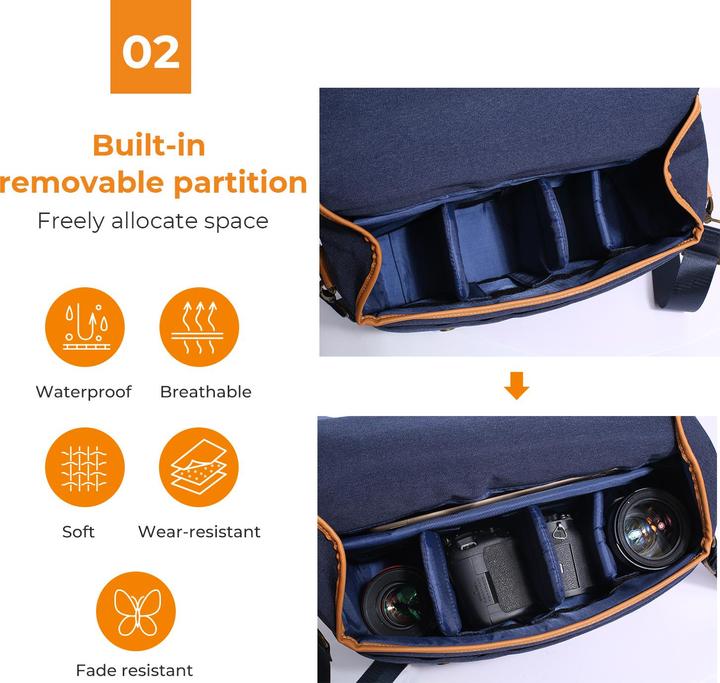 Actual product image K&F Concept Messenger Bag Shoulder bag 10 liters (KF-13.062V1) (Camera shoulder bag, 10 l)