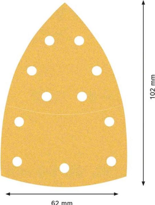 Produktbild Bosch Professional Zubehör EXPERT C470 Schleifpapier mit 11 Löchern für Multischleifer, 102 x 62 mm, 93 mm, G 120, 10-tlg. (120)
