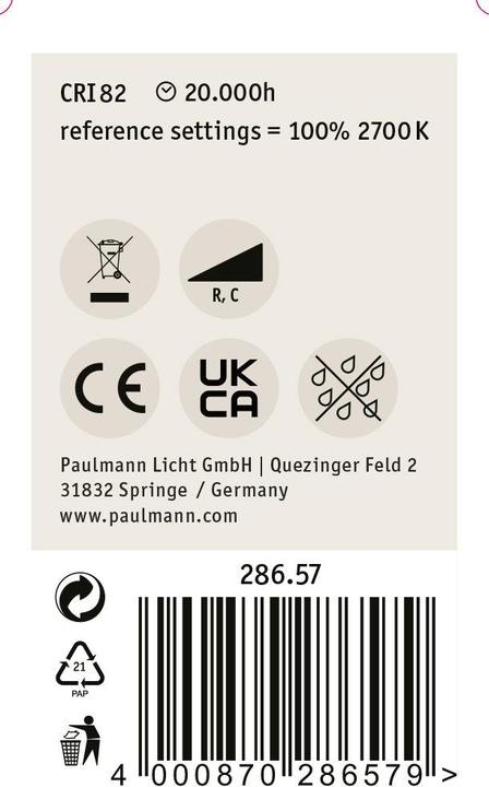 Actual product image Paulmann Drop (E27, 6.50 W, 800 lm, 1 x, E)