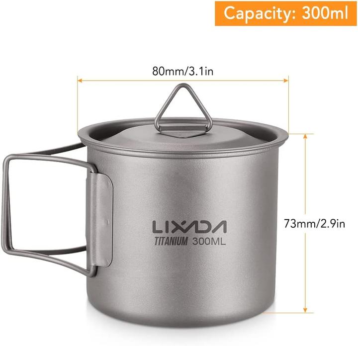Immagine prodotto Lixada Campingbecher mit Klappgriff (300 ml)