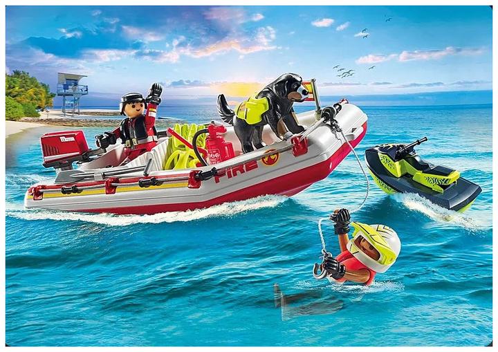 Produktbild Playmobil Feuerwehrboot mit Aqua Scooter (71464)