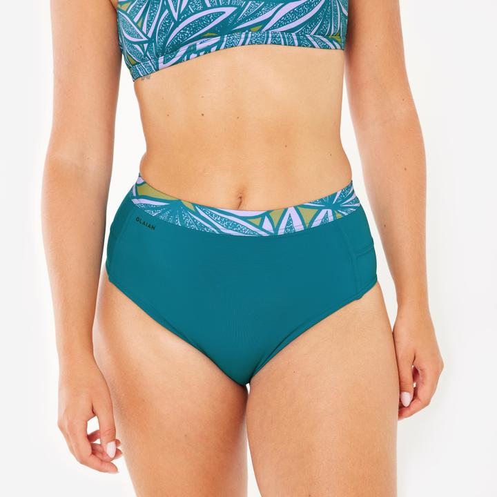 Image du produit Olaian Bas de maillot culotte taille haute surf Femme - Rosa bleu (40, 42)