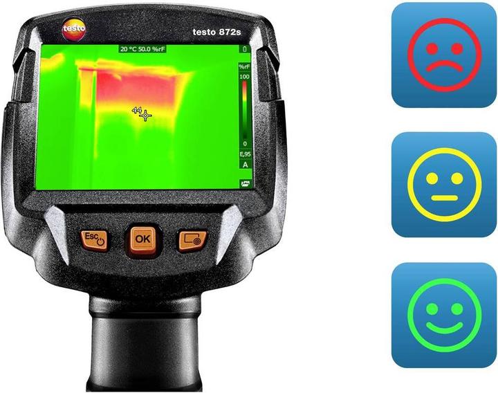 Actual product image Testo 872s Building diagnosis set Thermal imaging camera -30 to +650 °C 240 x 180 pixels 9 Hz