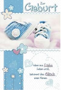 Image du produit Hilpert Cartes de voeux Naissance chaussures bleues (1 pcs)