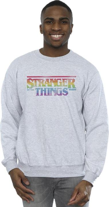 Actual product image Netflix Mens Stranger Things Rainbow Dot Logo Sweatshirt (S)