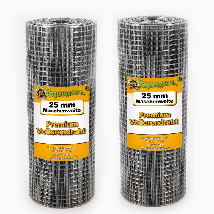 Actual product image Aquagart 100m x 0,5m Volierendraht Drahtgitter Schweissgitter Drahtzaun Drahtgeflecht