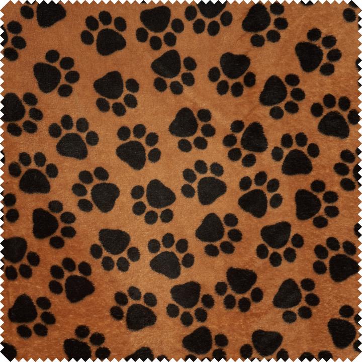 Produktbild VBS Fleece-Stoff "Pfoten Schwarz auf Baun", 150 cm breit, Meterware