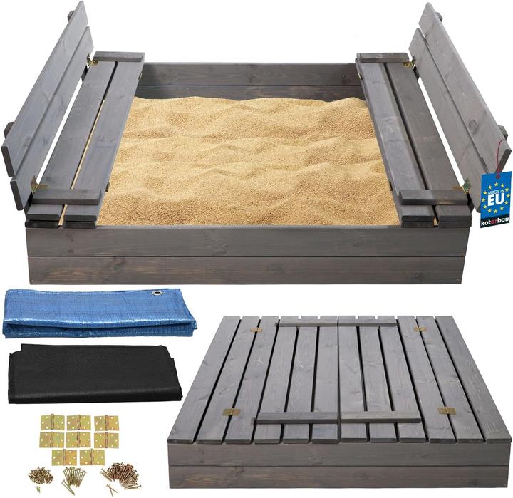 Actual product image Milkii Sandpit with cover / benches