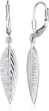 Actual product image JVD - Silver dangle earrings Leaves with zircons SVLE2565XJ6BI00