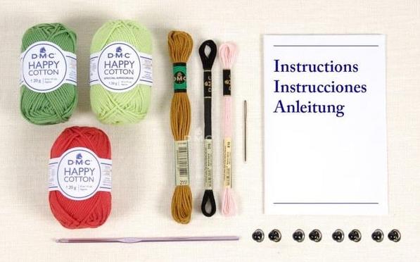 Actual product image DMC Cable crochet set Amigurumi Fruit Friends, motif: Smiley, set