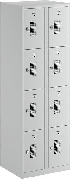 Produktbild eurokraft basic Schliessfachschrank mit Drehriegel für Vorhängeschloss, 8 Fächer (60 cm, 180 cm)