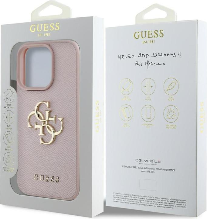 Produktbild Guess Hardcase PU Grained Big 4G and Classic Logo Case for iPhone 16 Pro Max 6,9" Pink (Apple iPhone 16 Pro Max)