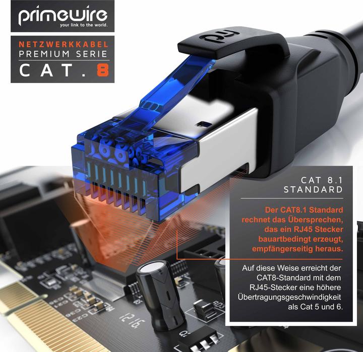 Produktbild Primewire Netzwerkkabel (S/FTP, CAT8.1, 1 m)