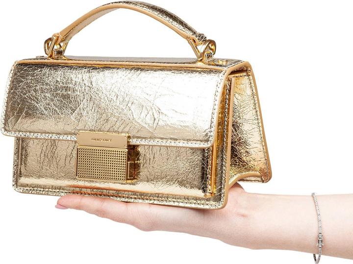Actual product image Golden Goose venezia small handbag in gold color leather