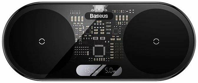 Actual product image Baseus Digital LED Display 2in1 Wireless Charger (20 W)