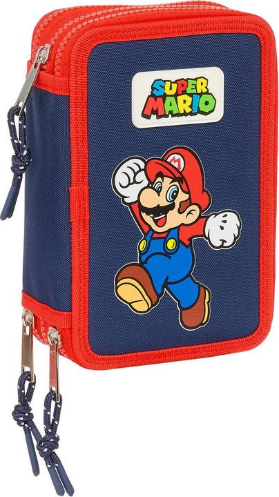 Immagine prodotto Super Astuccio triplo Mario World blu navy 12,5 x 19,5 x 5,5 cm 36 pezzi