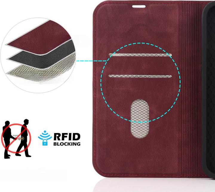 Produktbild Cover-Discount iPhone 15 - MagSafe Flip Case RFID rot (Apple iPhone 15)