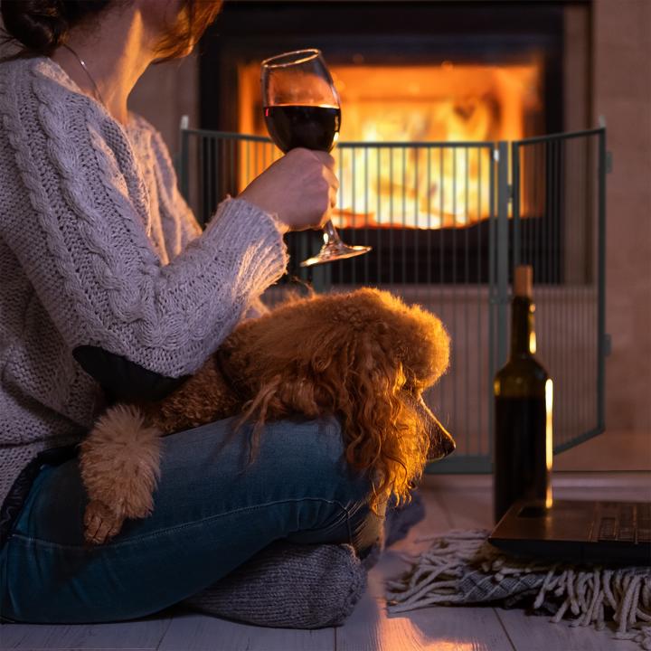 Actual product image Relaxdays Fireplace guard (220 x 1.5 x 76 cm)