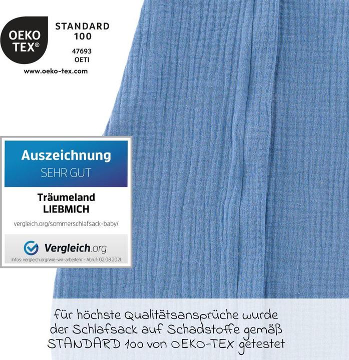Produktbild Träumeland Sommerschlafsack Liebmich Baumwollmusselin (90 cm)