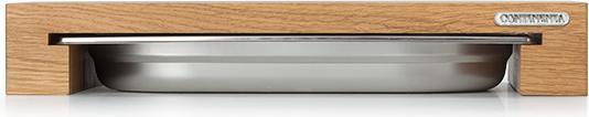 Actual product image Continenta Oak cutting board with stainless steel drawer, 39x27x6 cm