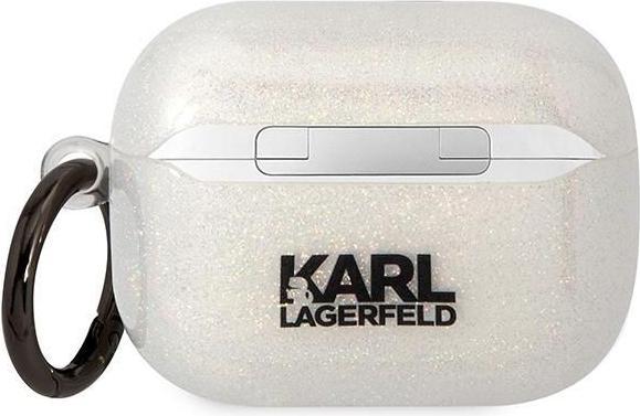 Image du produit Karl Lagerfeld KLAPHNKCTGT Coque Airpods Pro transparente Gliter Karl&Choupette (Manchon pour casque d'écoute)