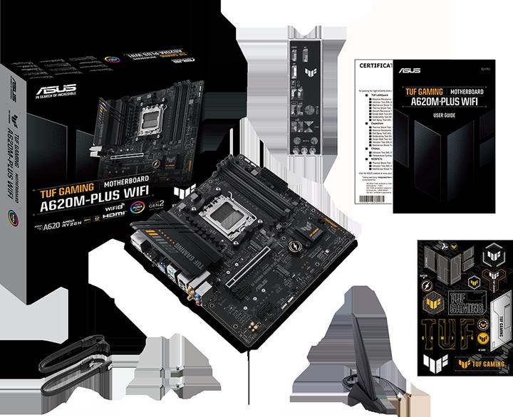 Produktbild ASUS TUF GAMING A620M-PLUS WIFI (AM5, AMD A620, mATX)