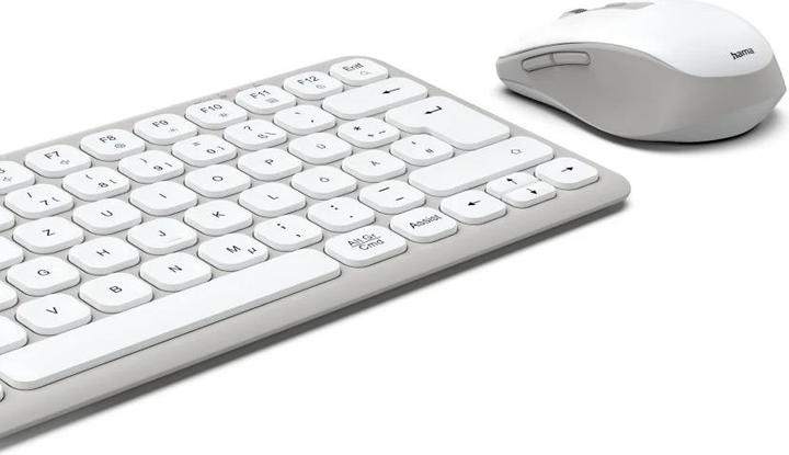 Productafbeelding Hama Multi-apparaat toetsenbord en muis set WKM-500 draadloos klein wit QWERTZ (NL, Draadloze)