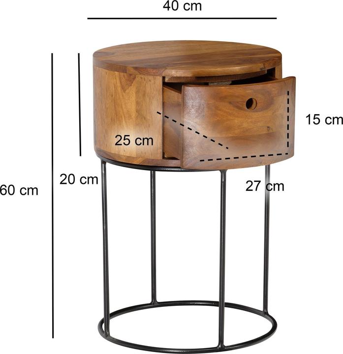 Actual product image Wohnling Sheesham (40 x 40 x 60 cm)