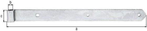 Image du produit GAH Paumelle Longueur 500 x 16 x 45 mm Épaisseur 5 mm Acier galvanisé passivé à film épais Ø 16 mm...
