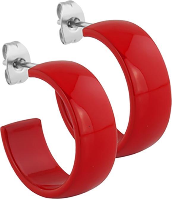 Actual product image Star Piercing Stud Earrings Fire Red Round Rounded 8x20 (without brass, Surgical steel 316L)