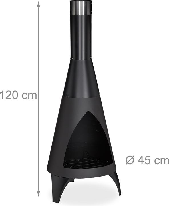 Image du produit Relaxdays Cheminée de jardin avec protecction, décoratif