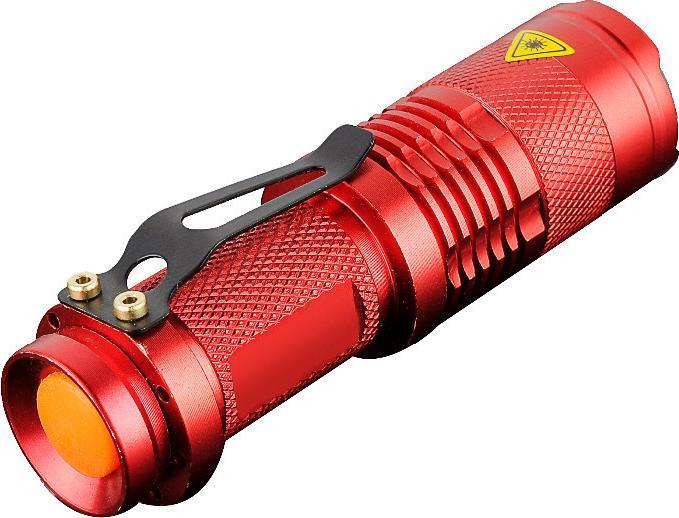 Image du produit JTI Lampe de poche à LED CREE Ultrafire - Rouge (13.40 cm, 300 lm)