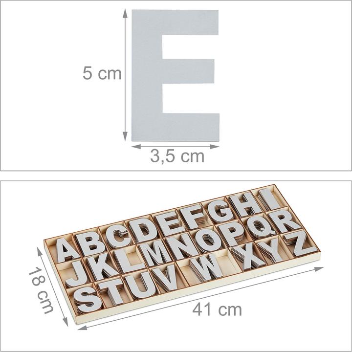Actual product image Relaxdays 208 pcs. wooden letters