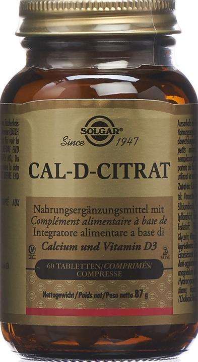 Produktbild Solgar Cal-D-Citrat Tabletten (60 Stk) (60 Stück, Tabletten, 218 g)